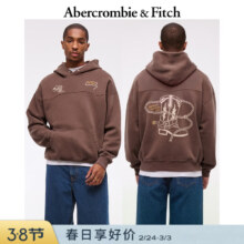 Abercrombie & Fitch 男装抓绒连帽卫衣 122-5576 棕色 S (175/92A)