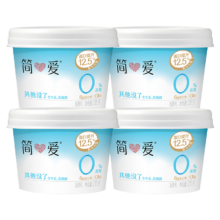 简爱 0%蔗糖酸奶 桶装 低温发酵乳 135g 4杯