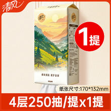 清风 悬挂式抽纸 4层250抽1包(170*132mm)