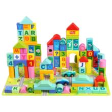 京东PLUS、移动端、京东百亿补贴：布鲁奇 儿童益智玩具 大颗粒榉木质积木100件套