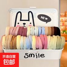 高弹力无接缝发圈不伤发多巴胺色系皮筋扎头发儿童头绳高马尾 多巴胺混装五颜六色
