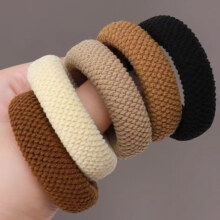 儿童加粗高弹力发圈 加厚不伤发 无接缝头绳 混装色5个