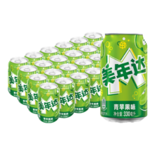 美年达 青苹果味 碳酸饮料 330ml 24罐