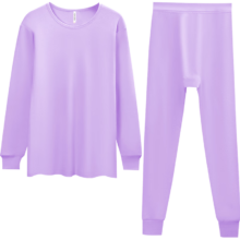 红豆 Hodo 秋冬情侣全棉保暖内衣套装 女士丁香紫 S 160/85