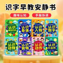 识字早教安静书识字启蒙游戏书幼儿识字早教贴儿童象形看图识字卡片幼儿认字神器