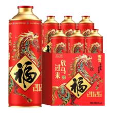 雪花啤酒 福罐 马年生肖酒 1L*6罐 礼盒装 12.5度 新年聚会礼品