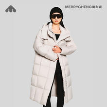 美力城 女冬季新款修身加厚保暖长款鹅绒连帽外套ML6051