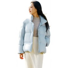 森马 陈都灵同款 鹅绒短款羽绒服 女 109725113005 三防显瘦龟背外套