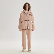 TEENIE WEENIE 小熊睡衣 女款秋冬季长袖立领加绒加厚保暖家居服 粉色 L