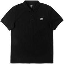 Lee 标准版型小logo印花男翻领短袖polo衫 黑色 常规 M
