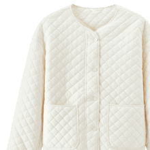 森马 2025冬季肌理菱格内搭棉服 女款 宽松慵懒风抽绳轻薄款