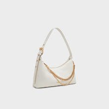 CHARLES&KEITH 拉链式褶皱单肩包 CK2-40782472 奶白色 S