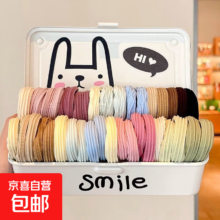 高弹力无接缝发圈 多巴胺色系皮筋扎头发 儿童头绳 高马尾 20条混装