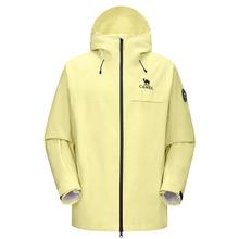 骆驼 经典2.0雨神冲锋衣女三合一月影黄 户外防水登山服外套男