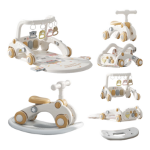盟石（cute stone）脚踏钢琴婴儿健身架玩具0-6个月新生儿见面礼品宝宝满月早教礼物 【小虎鲸】7合1健身架+学步+滑行-礼盒装