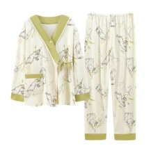 带胸垫月子服春夏产后纯棉孕妇家居服夏季薄款哺乳产妇睡衣