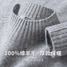 雪中飞 羊毛衫 半高领纯色显瘦保暖打底毛衣 女 100%绵羊毛