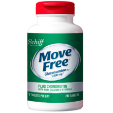 Move Free 益节 高钙氨糖软骨素钙片 240粒 5合1 维骨力 成人中老年 美国进口