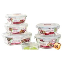 LOCK&LOCK 玻璃饭盒微波炉加热保鲜盒食品级冰箱餐盒水果便当盒