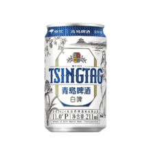 再降价：青岛 精酿白啤 211ml*24罐 京东定制