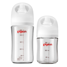 贝亲 新生儿防胀气奶瓶 宽口径玻璃 160ml 0-3个月 +240ml 3-6月