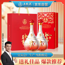 五粮液 万事如意人和福 年货送礼 浓香型白酒52度500ml*2瓶