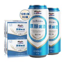 今日必买、淘金币可用：天湖啤酒 9度原酿500ml*12听*2整箱