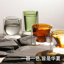tea'stone teastone上古逻辑琉璃玻璃杯茶杯礼盒双层隔热水杯茶具商务伴手礼马年礼物 开天杯-琉璃版