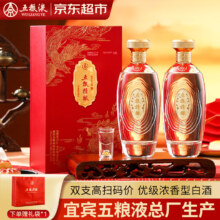 五粮液（WULIANGYE）宜宾五粮液总厂生产52度浓香型白酒送礼佳品精美礼盒500ml*2瓶