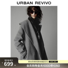 UR 钟楚曦同款 女装含羊毛大衣呢料外套UWM150067