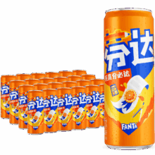 可口可乐 芬达 橙味汽水 摩登罐 330ml*24罐 包装随机发