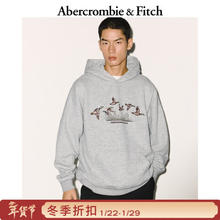 Abercrombie & Fitch 抓绒连帽卫衣 122-5669 灰色 M (180/100A)