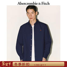 Abercrombie & Fitch 小麋鹿图案美式牛津长袖衬衫25秋冬男装125-5224