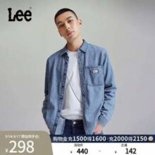 Lee 李 男士标准版翻领经典工装设计长袖牛仔衬衫 LMT009_没得比