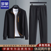 罗蒙 2025春秋季男士休闲套装 立领外套运动两件套