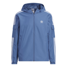 adidas 三叶草 运动连帽夹克外套 男女 秋季 经典三条纹