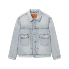 Levi's 25年春季男士美式街头复古水洗牛仔夹克外套 浅蓝色 A7632-0011 L