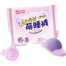 七度空间 动物君萌睡裤卫生巾 超薄超长夜用 裤型套装 M-L码 10片 90-130斤