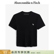 Abercrombie & Fitch 女装25夏经典小麋鹿美式复古欧若风圆领短袖T恤KI139-5272 黑色 S (165/92A)