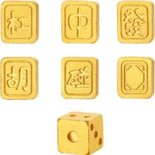周六福 黄金足金999 发家国潮麻将牌投资金系列 摇骰子-1g