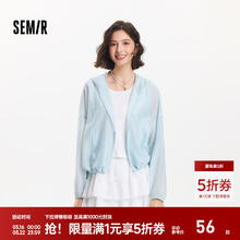 森马 女碎花肌理连帽夹克 00388