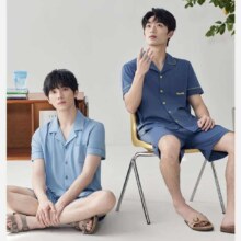 海澜之家 陈哲远同款 男士翻领开衫棉感家居服套装