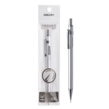 得力 0.5mm/2B金属自动铅笔 低重心不易断芯 学生文具考试绘图办公标记签字 单支笔