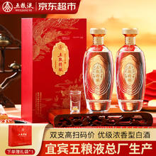 五粮液（WULIANGYE）宜宾五粮液总厂生产52度浓香型白酒送礼佳品精美礼盒500ml*2瓶
