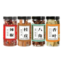 厨房四宝 桂皮八角香叶辣椒组合调料 4瓶约重160g