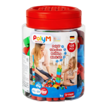 Hape 柔性polym积木 128粒创趣超值桶套装 1.5-5Y
