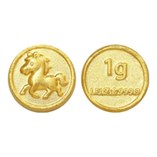 领丰金 马年金豆 AU9999黄金足金投资金豆子 1g