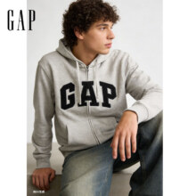 16日0点：GAP男女装春季款字母logo拉链连帽卫衣宽松外套美版868454（男女，款多配色可选）