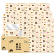 88VIP、清风 抽纸 棉柔原木纯品 4层80抽 48包