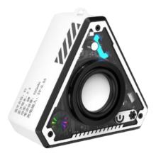 便携透明机甲蓝牙音箱 V2 天空白 低音炮 迷你桌面彩灯 户外立体声 炫酷彩灯